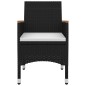 vidaXL Set comedor de jardín 9 pzas y cojines ratán sintético y vidrio vidaXL Set comedor de jardín 9 pzas y cojines ratán sintético y vidrio