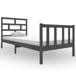 vidaXL Estructura de cama madera maciza de pino gris 100x200 cm