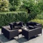 vidaXL Set muebles jardín 9 pzas y cojines ratán sintético gris oscuro vidaXL Set muebles jardín 9 pzas y cojines ratán sintético gris oscuro