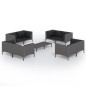 vidaXL Set muebles jardín 9 pzas y cojines ratán sintético gris oscuro vidaXL Set muebles jardín 9 pzas y cojines ratán sintético gris oscuro