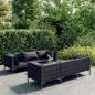 vidaXL Sofás de jardín 7 piezas y cojines ratán sintético gris oscuro vidaXL Sofás de jardín 7 piezas y cojines ratán sintético gris oscuro