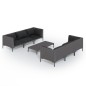 vidaXL Sofás de jardín 7 piezas y cojines ratán sintético gris oscuro vidaXL Sofás de jardín 7 piezas y cojines ratán sintético gris oscuro