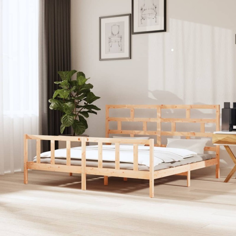 vidaXL Estructura de cama madera maciza de pino 180x200 cm