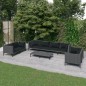 vidaXL Sofás de jardín 9 pzas y cojines ratán sintético gris oscuro vidaXL Sofás de jardín 9 pzas y cojines ratán sintético gris oscuro