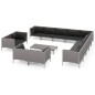vidaXL Muebles de jardín 14 pzas y cojines ratán sintético gris oscuro vidaXL Muebles de jardín 14 pzas y cojines ratán sintético gris oscuro