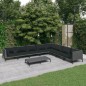 vidaXL Sofás de jardín 9 pzas y cojines ratán sintético gris oscuro vidaXL Sofás de jardín 9 pzas y cojines ratán sintético gris oscuro