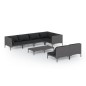 vidaXL Set sofás de jardín 8 pzas cojines ratán sintético gris oscuro vidaXL Set sofás de jardín 8 pzas cojines ratán sintético gris oscuro