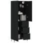 vidaXL Aparador alto madera contrachapada negro 69,5x34x180 cm vidaXL Aparador alto madera contrachapada negro 69,5x34x180 cm