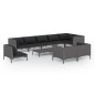 vidaXL Muebles de jardín 10 pzas y cojines ratán sintético gris oscuro