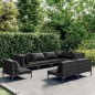 vidaXL Set sofás de jardín 8 pzas cojines ratán sintético gris oscuro