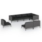 vidaXL Set sofás de jardín 8 pzas cojines ratán sintético gris oscuro
