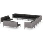 vidaXL Muebles de jardín 13 pzas y cojines ratán sintético gris oscuro