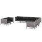 vidaXL Sofás de jardín 9 pzas y cojines ratán sintético gris oscuro vidaXL Sofás de jardín 9 pzas y cojines ratán sintético gris oscuro