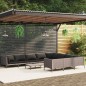 vidaXL Sofás de jardín 11 pzas y cojines ratán sintético gris oscuro