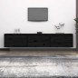 vidaXL Mueble de TV 3 piezas madera maciza de pino negro vidaXL Mueble de TV 3 piezas madera maciza de pino negro
