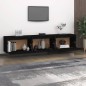 vidaXL Mueble de TV 3 piezas madera maciza de pino negro vidaXL Mueble de TV 3 piezas madera maciza de pino negro