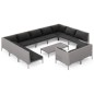 vidaXL Sofás de jardín 12 pzas cojines ratán sintético gris oscuro vidaXL Sofás de jardín 12 pzas cojines ratán sintético gris oscuro