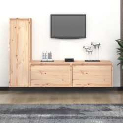 vidaXL Muebles para TV 3 piezas madera maciza de pino