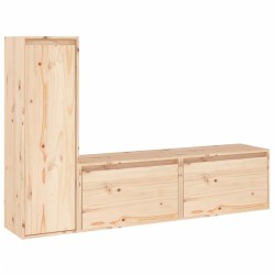 vidaXL Muebles para TV 3 piezas madera maciza de pino