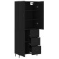 vidaXL Aparador alto madera contrachapada negro 69,5x34x180 cm vidaXL Aparador alto madera contrachapada negro 69,5x34x180 cm