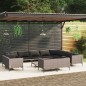 vidaXL Muebles de jardín 13 pzas y cojines ratán sintético gris oscuro
