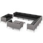 vidaXL Muebles de jardín 13 pzas y cojines ratán sintético gris oscuro