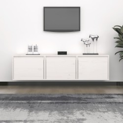 vidaXL Muebles para TV 3 piezas madera maciza de pino blanco