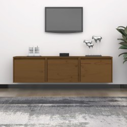 vidaXL Muebles para TV 3 piezas madera maciza de pino marrón miel