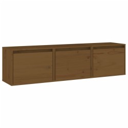 vidaXL Muebles para TV 3 piezas madera maciza de pino marrón miel