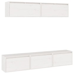 vidaXL Muebles para TV 5 piezas madera maciza de pino blanco