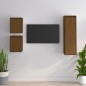 vidaXL Muebles para TV 3 piezas madera maciza de pino marrón miel