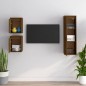 vidaXL Muebles para TV 3 piezas madera maciza de pino marrón miel