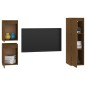 vidaXL Muebles para TV 3 piezas madera maciza de pino marrón miel
