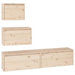 vidaXL Muebles para TV 4 piezas madera maciza de pino