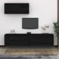 vidaXL Muebles para TV 3 piezas madera maciza de pino negro vidaXL Muebles para TV 3 piezas madera maciza de pino negro