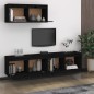 vidaXL Muebles para TV 3 piezas madera maciza de pino negro vidaXL Muebles para TV 3 piezas madera maciza de pino negro