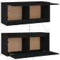 vidaXL Muebles para TV 3 piezas madera maciza de pino negro vidaXL Muebles para TV 3 piezas madera maciza de pino negro