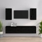 vidaXL Muebles para TV 4 piezas madera maciza de pino negro