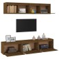 vidaXL Muebles para TV 5 piezas madera maciza de pino marrón miel vidaXL Muebles para TV 5 piezas madera maciza de pino marrón miel