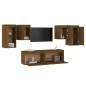 vidaXL Muebles para TV 6 piezas madera maciza de pino marrón miel