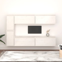 vidaXL Muebles para TV 6 piezas madera maciza de pino blanco