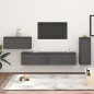 vidaXL Muebles para TV 4 piezas madera maciza de pino gris vidaXL Muebles para TV 4 piezas madera maciza de pino gris
