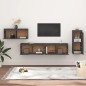 vidaXL Muebles para TV 4 piezas madera maciza de pino gris vidaXL Muebles para TV 4 piezas madera maciza de pino gris