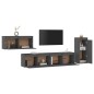 vidaXL Muebles para TV 4 piezas madera maciza de pino gris vidaXL Muebles para TV 4 piezas madera maciza de pino gris