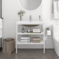 vidaXL Estructura de baño con lavabo incorporado hierro blanco vidaXL Estructura de baño con lavabo incorporado hierro blanco
