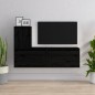 vidaXL Muebles para TV 3 piezas madera maciza de pino negro