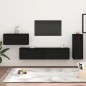 vidaXL Muebles para TV 4 piezas madera maciza de pino negro