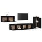 vidaXL Muebles para TV 4 piezas madera maciza de pino negro