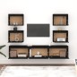 vidaXL Muebles para TV 7 piezas madera maciza de pino negro vidaXL Muebles para TV 7 piezas madera maciza de pino negro
