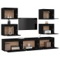 vidaXL Muebles para TV 7 piezas madera maciza de pino negro vidaXL Muebles para TV 7 piezas madera maciza de pino negro